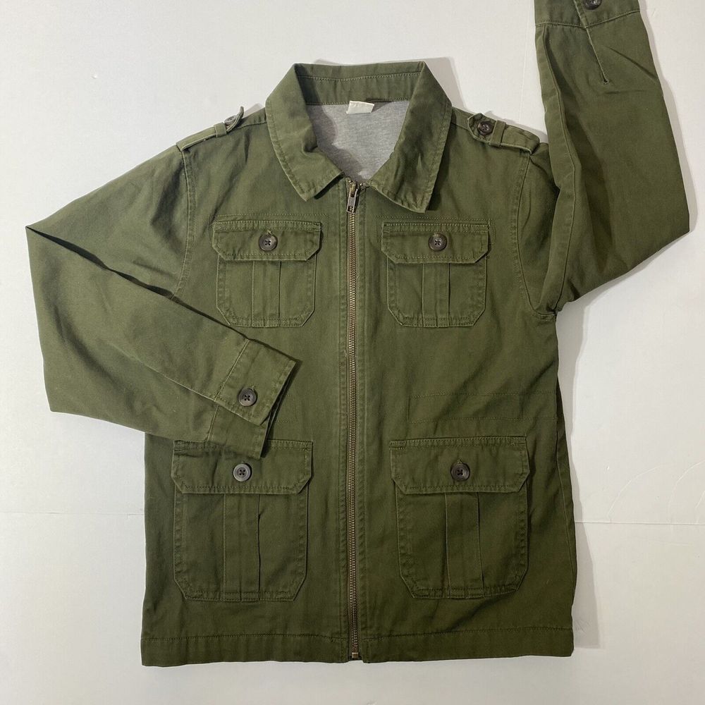 Crazy 8 Girl Fashion Military Style Field Jacket Size 7-8 Green Khaki
